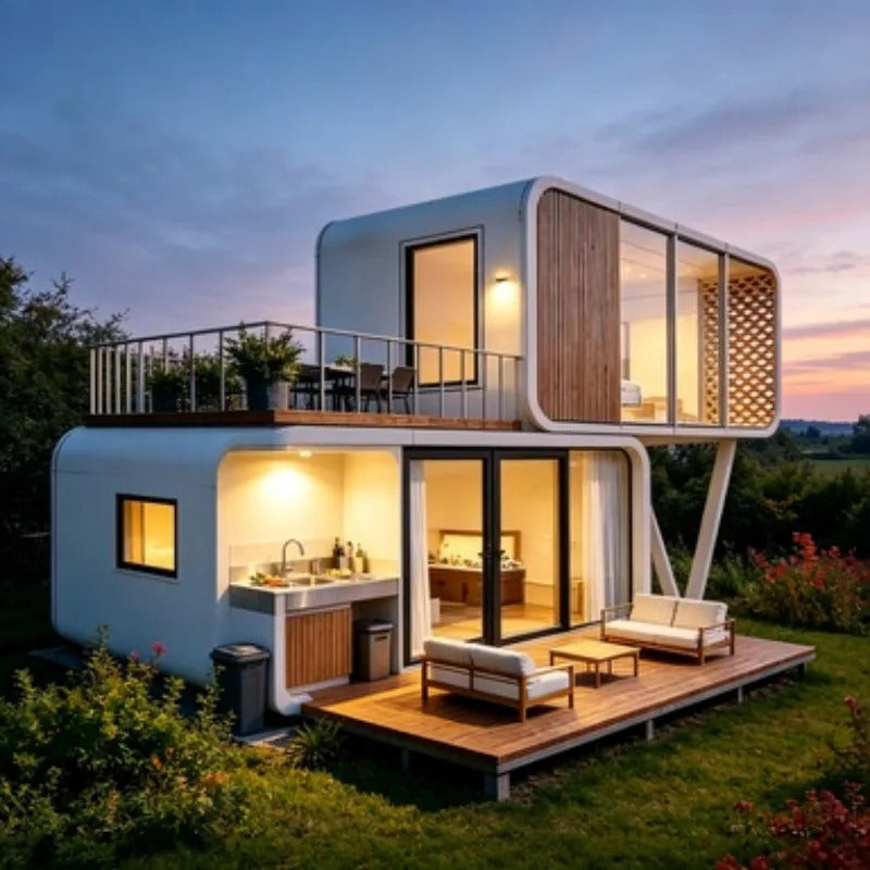 Steel 40ft Prefab Expandable Container House 3 Bedroom Modular Home Folding Villa